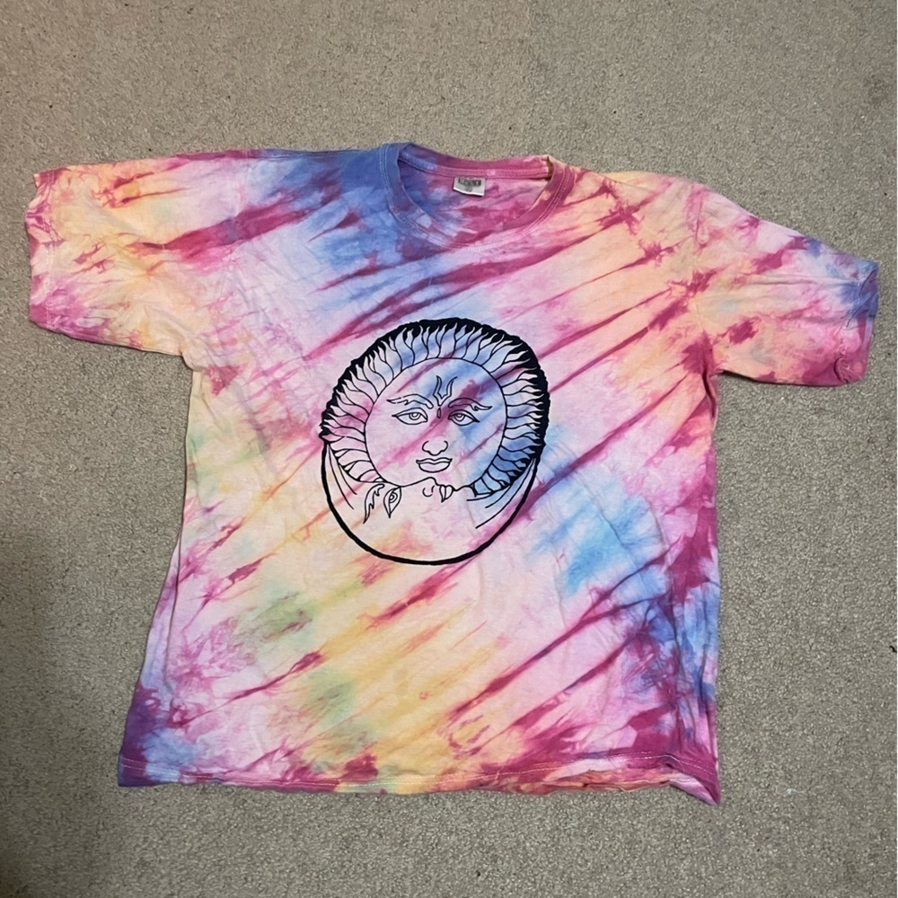 BEST Tie Dye sun face T-Shirt size‎ XL